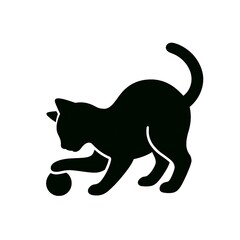 Obraz premium black cat with a ball