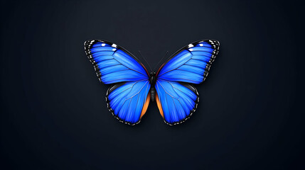 Blue Morpho Butterfly on Dark Background