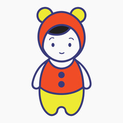 Minimalist Line Art Baby Girl with Pacifier – Neutral Vector for T-Shirt Prints & SVG Bundles.