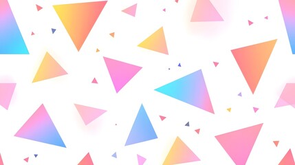 Colorful triangular pattern on a white background.