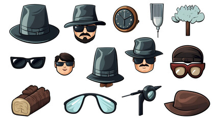 Cartoon Criminal Icons Set for Professional Design Projects