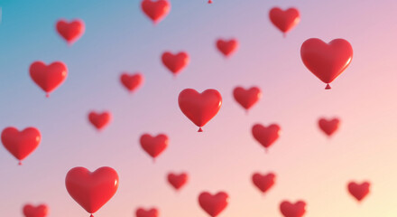Floating Heart Balloons Love Romance Celebration Happiness Togetherness Joyous