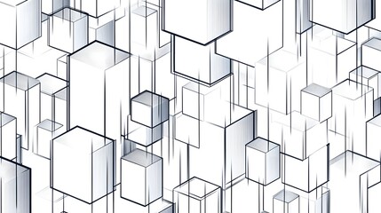 Abstract geometric design of overlapping cubes and shapes.