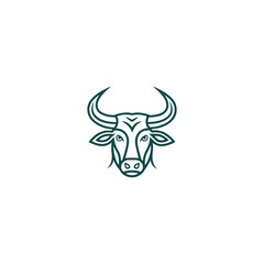 Fototapeta premium Elegance drawing art buffalo cow ox bull head logo design inspiration Bull, cow, angus, buffalo, cattle Head logo. Premium logo. Elegant logo symbol design illustration vector for company. 