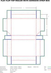 Flat Flap Top Mailer Box Packaging Design Adhesive Strip Template