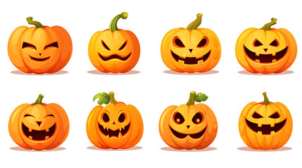 Nine Amusing Halloween Orange Pumpkins for Festive Season Decor and Crafts