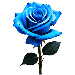 blue rose isolated on transparent background