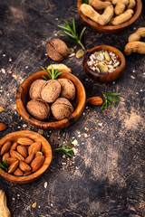 Assortment of different nuts and seeds