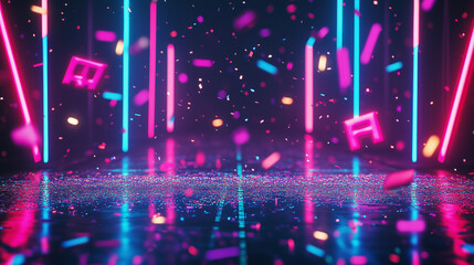 Back To The 90's Backdrop on black background, 90s Theme Party Decoration, Retro Birthday Sign, Nostalgic Disco, Millennial Gen Z Hip Hop Banner. Typical retro background of the 90’s.