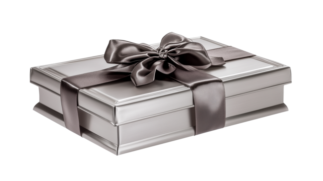 A gift box, the beauty of ribbon on a gift box, the charm of ribbon on a gift box, a gift box decorated with ribbon, the combination of ribbon with a gift box, on a transparent backgrounds