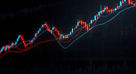 Stock market chart analysis for investment and trading strategies in financial markets data analysis