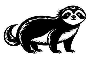 Naklejka premium sloth silhouette line art vector illustration with a white background