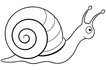 snail silhouette line art vector illustration with a white background © pipp99
