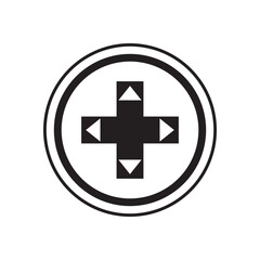 Obraz premium Black Directional Pad Illustration, Simple Game Control Element - Vector 