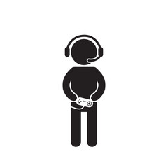 Fototapeta premium Gamer Holding Classic Controller Illustration, Simple Gaming Figure - VECTOR 