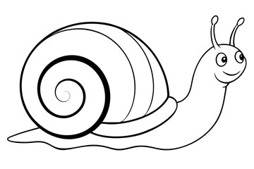 snail silhouette line art vector illustration with a white background © pipp99