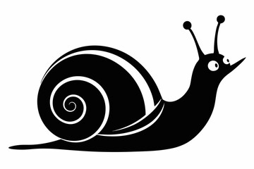 snail silhouette line art vector illustration with a white background