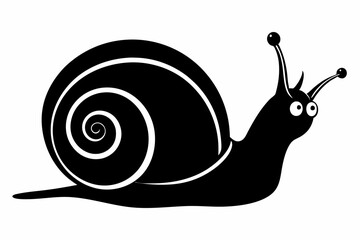 snail silhouette line art vector illustration with a white background