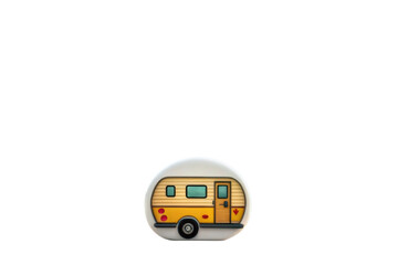 PNG Yellow retro camper on white background