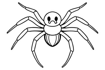 spider silhouette line art vector illustration with a white background