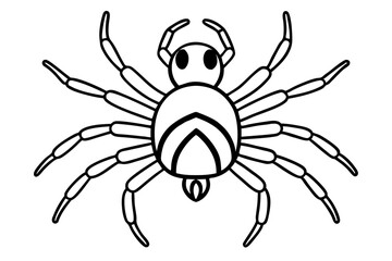 spider silhouette line art vector illustration with a white background