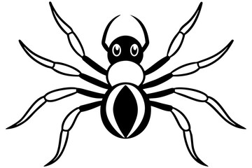 spider silhouette line art vector illustration with a white background