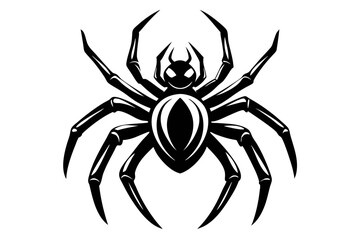 spider silhouette line art vector illustration with a white background