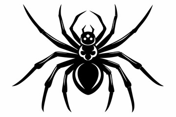 spider silhouette line art vector illustration with a white background
