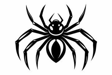 spider silhouette line art vector illustration with a white background