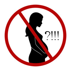 Pregnant woman stress prohibited. Pictogram