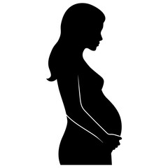 Pregnant woman silhouette. Pictogram