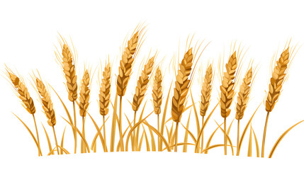 Silhouette of Healthy Organic Wheat Plant - Nutritious Food Concept Illustration
