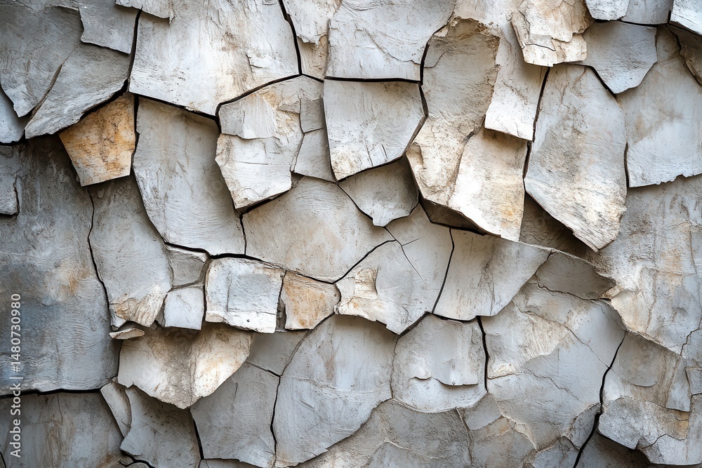 Poster colorful cracked texture showing patterns of earth tones in a close-up view during daylight, highlig