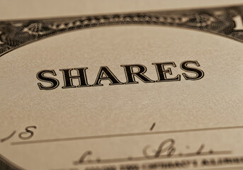 Investing in shares certificate stock market equity ownership financial security asset allocation portfolio