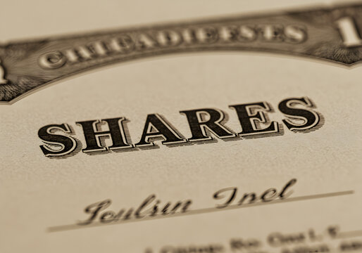 Investing in shares certificate document stock market equity ownership financial instrument security trade