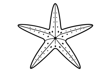 starfish silhouette line art vector illustration with a white background