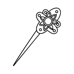 decorative pin illustration line art vector vector illustration of a flower