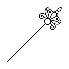 decorative pin illustration line art vector