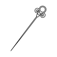 decorative pin illustration line art vector