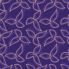 Elegant trendy vector ditsy floral seamless pattern design of beautiful abstract flowers and leaves. Foliage repeat texture background. Suitable for wallpaper, surface printing and textile