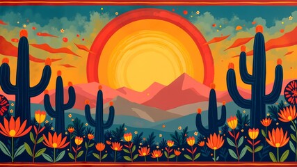 Teacher's Day  (Mexico)   sale banner design free space in the center. Mexican muralists style
