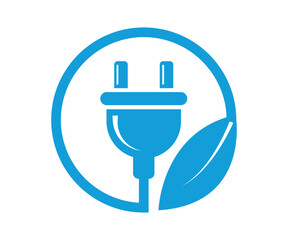 plug and socket . Eco green electric concept icon.   Vector illustration