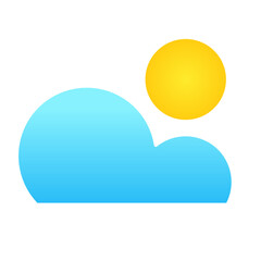 sunny cloud icon vector symbol of weather illustration