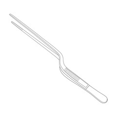 Tweezers line art vector design. Tweezers outline illustration design.