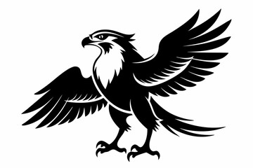 osprey silhouette line art vector illustration with a white background