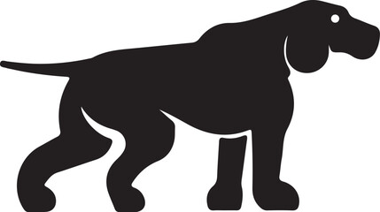 Monochrome silhouette of a muscular dog.
Silhouette of a Strong Pit Bull Dog on White Background.

