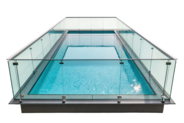 PNG Modern glass-edged rectangular swimming pool design