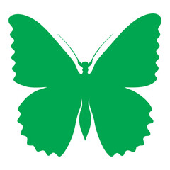 pam leaf green butterfly silhouettes color vector illustration on white background 