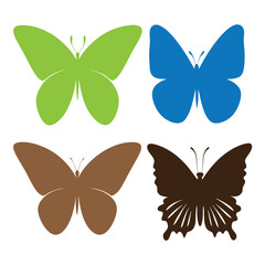 fresh summer butterfly silhouettes color vector illustration on white background 