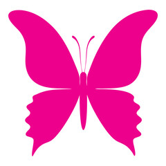 pink butterfly silhouettes color vector illustration on white background 